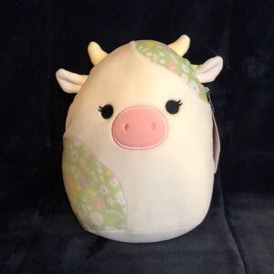 Squishmallow Plush Cow - Cream and Green 10"